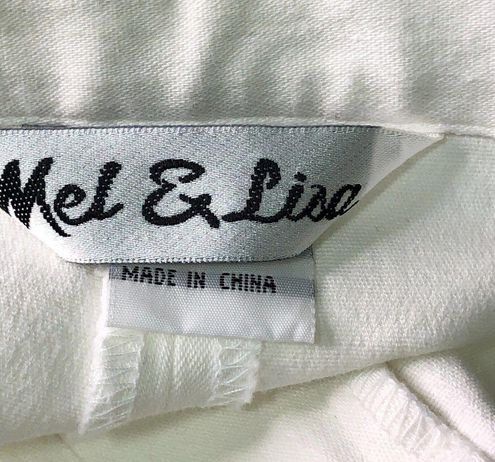 Mel & Lisa Women Size 14 White Capri Pants Stretch Cotton Vintage Split Hem  - $19 - From Dan