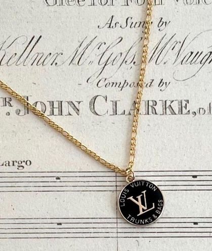 Louis Vuitton Black and Gold Charm Necklace, 17”