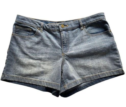 Ny&co New York Denim Shorts Womens Size 14 Mid Rise Blue Medium Wash - $12  - From Jaye
