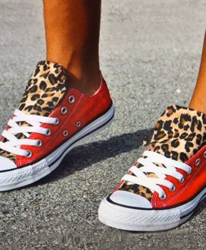 leopard canvas sneakers