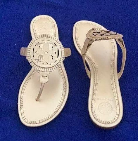  Tory Burch Women's Yellow Banana Leather Miller Thong Sandals  Shoes (Numeric_6)