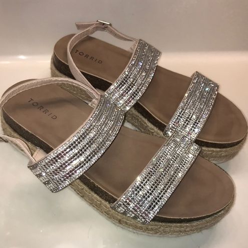 Torrid Rhinestone Double Strap Espadrilles Sandals Size undefined