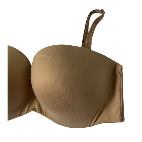 Victoria's Secret Women Size 36DDD Strapless Bra Multiway Strap Beige Tan