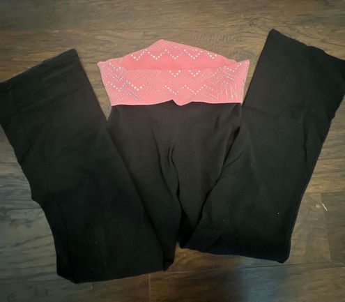 PINK - Victoria's Secret PINK Rhinestone Foldover Flare Leggings - $20 (60%  Off Retail) - From Amanda