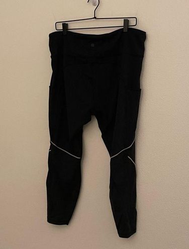 Athleta Tailwind 7/8 Reflective Black Neutral Athletic Workout Leggings Size  XL - $35 - From Kate