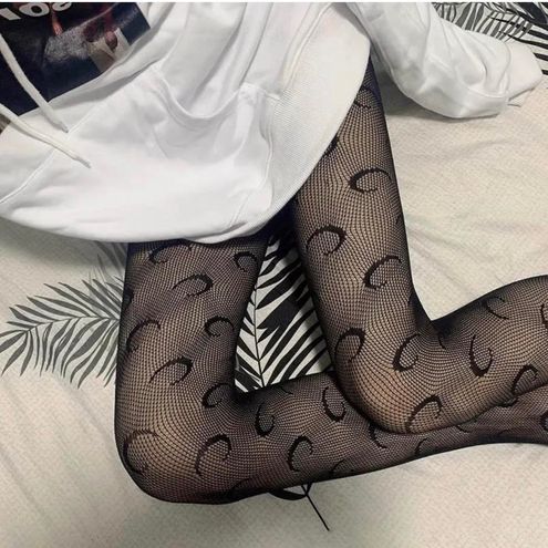 Crescent Black Moon Celestial Moon Fishnet Tights - $10 New With