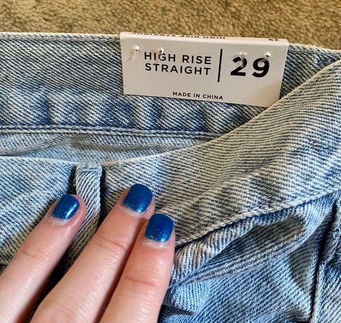 PacSun Light Blue Ripped High Waisted Straight Leg Jeans