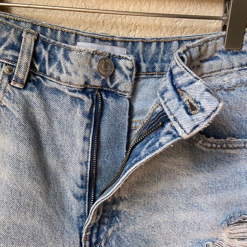 hi rise denim shorts trf