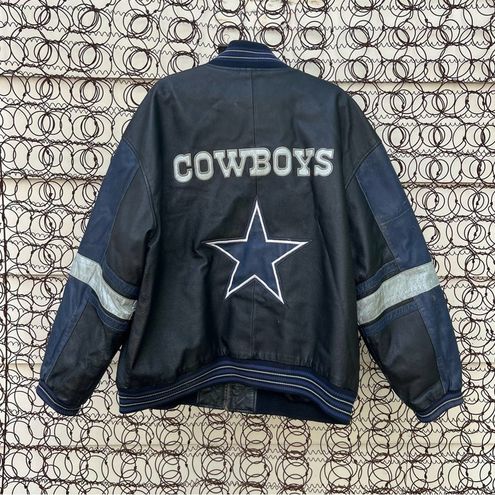 NFL 90s Y2K 58 Sports Dallas Cowboys Leather Bomber Jacket Coat Size XL -  $133 - From Prairie