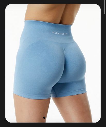 Alphalete amplify shorts in Tuxedo Blue