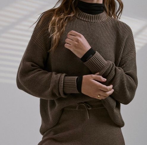 Lunya Cozy Cotton Silk Crew Neck Pullover Brown - $190 - From Emma