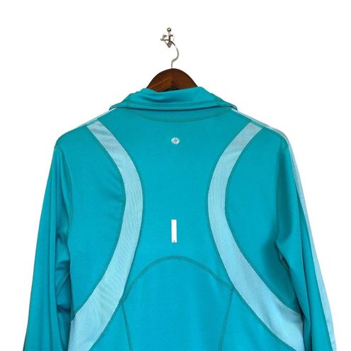 Tangerine Turquoise Activewear Thumbhole Zippered Athletic Jacket Mesh Size  M