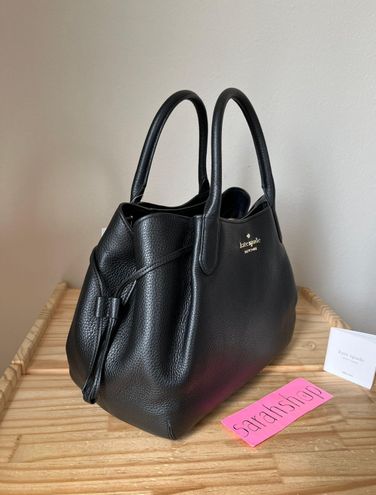 Kate Spade Berkshire Road Stevie Black Satchel Handbag with Cloth Bag