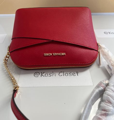 Michael Kors Jet Set Travel Medium Logo Dome Crossbody Bag - Flame