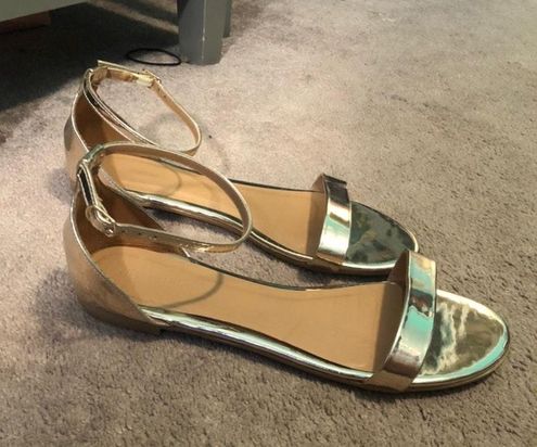 gold sandals david's bridal