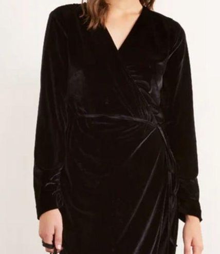 Apostrophe stretch black velvet wrap dress Size M - $8 - From Nina