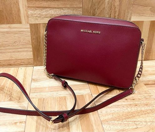 Michael Kors Jet Set Dark Berry Leather Zip Chain Crossbody Bag - $76 -  From Beadsatbp