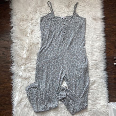 Colsie Leopard Print Lounge Jumpsuit Gray - $19 - From I