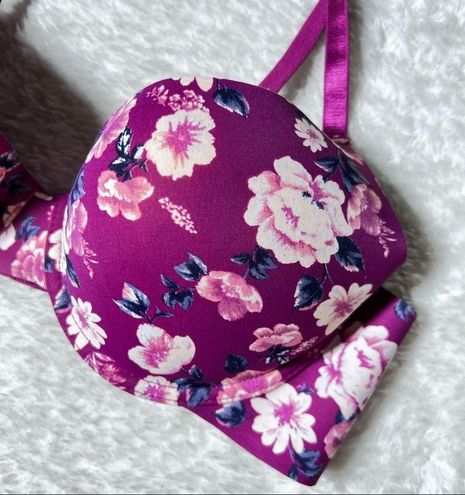 Laura Ashley 36C Floral Magenta Bra Size L - $12 - From Nikki