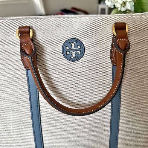 Tory Burch Bag Blake Canvas Jumbo Tote Leather Natural Classic Cuoio GUC  Multiple - $323 (29% Off Retail) - From Elizabeth