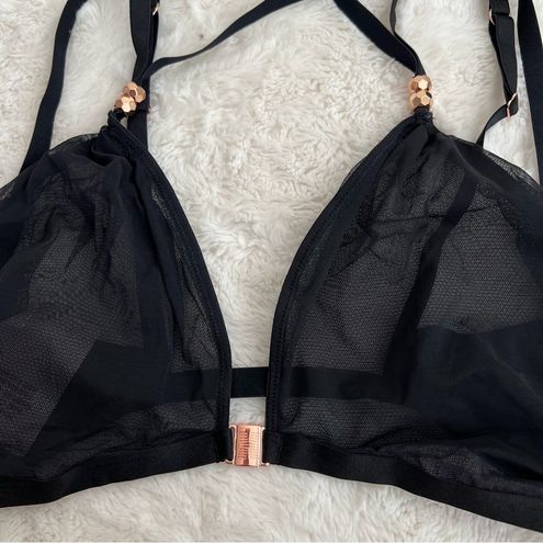 Gathered Mesh Strappy Bralette