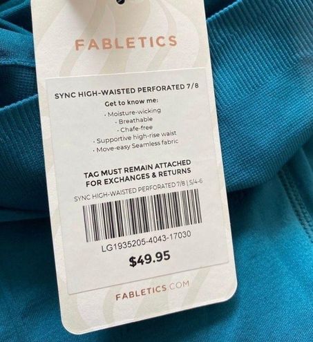 Fabletics Sync High-Waisted Perforated 7/8 leggings - $40 New With Tags -  From Krista