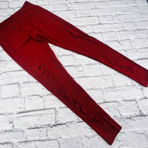 Halara NEW Leggings Women Large Red In My Feels High Waisted Ripped 7/8 -  $30 New With Tags - From Kathleen