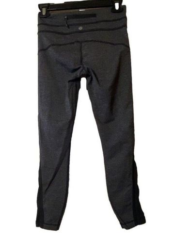 Lululemon Run Pace Tight Heathered Deep Coal back Zipper pocket Leggings sz  4 - $55 - From Teri