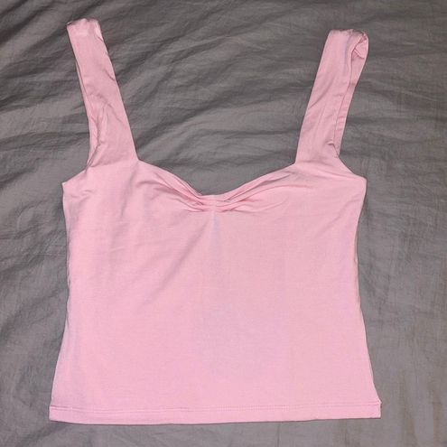 White Fox Boutique Small Pink Taking Off Top, Baby Pink Side Split