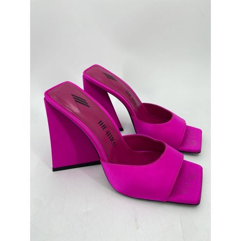 The Attico pink Satin Devon Mules 115