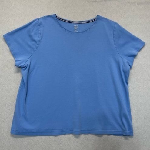 Croft & Barrow Blue Short Sleeve T-shirt Top Women's Plus Size 1X