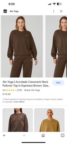 Accolade Crewneck Neck Pullover Top in White, Size: Medium | Alo Yoga