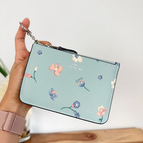 Coach, Accessories, Coach Key Pouch With Mystical Floral Print Light Blue