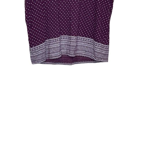 Lucky Brand Women's Tee Top Polka Dot Border-Print Scoop-Neck Cotton Purple  XL - $17 - From Ben