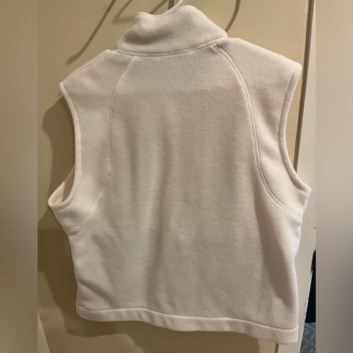Columbia White Fleece Zip Up Vest Women’s Size XL