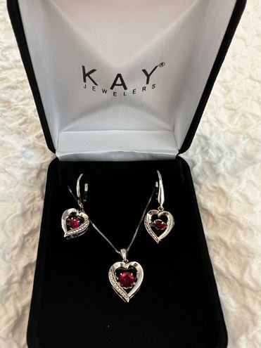 Kay jewelers heart necklace shop and earring set