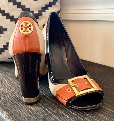 Tory Burch Peep Toe Block Heels Tan Size 9 - $75 (81% Off Retail) - From  Kelly