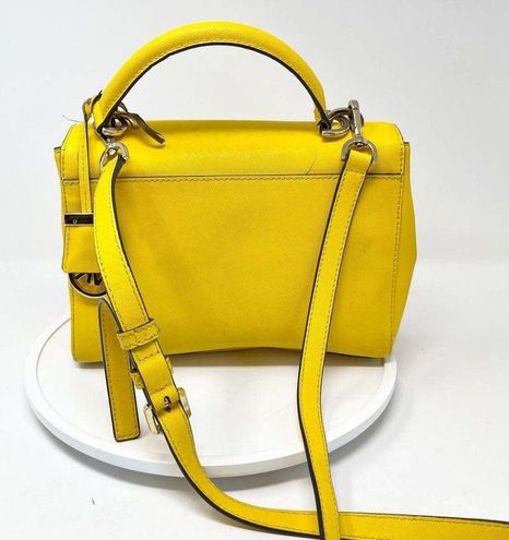 Michael Kors Yellow Saffiano Leather Small Ava Top Handle Bag - $75 - From  Timand