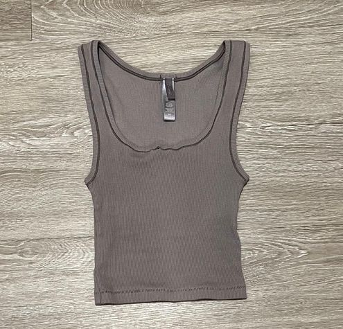 SKIMS Cotton Rib Tank In Smoke Size XS - $29 - From mk