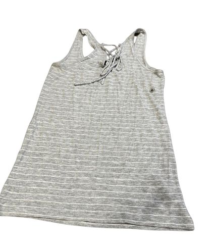 Aerie Real Soft Heather Grey And White Striped Lace Up Tank Top Women's  Size Med Blue - $11 - From Desiree