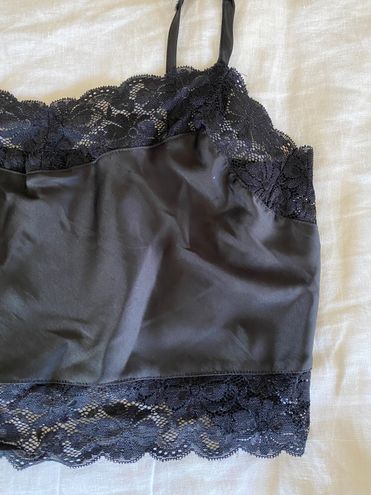 Brandy Melville Black Lace Silk Crop Top - $26 (13% Off Retail) - From  Morgan