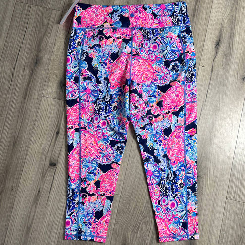 Lilly Pulitzer WEEKENDER High Rise Midi Leggings High Tide Navy Turtle - Sz  XXL