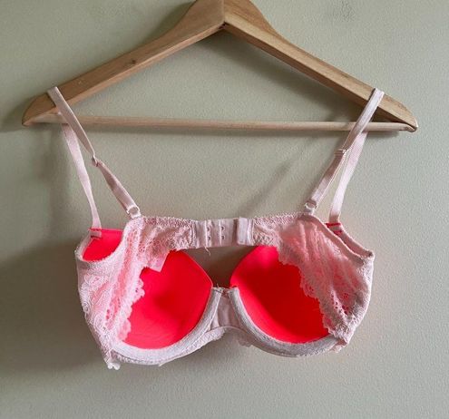 Victoria's Secret Dream Angels Lined Demi Bra Neon Pink Smooth Lace Size  32D - $18 - From weilu