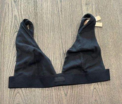 NWT-SKIMS by Kim K/ Cotton Plunge Bralette /Color Soot/Size 2X/BR