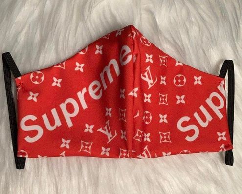 LV supreme face mask red