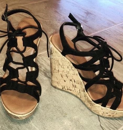 target black wedge heels