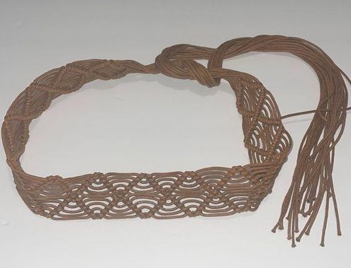 Macrame Belt Vintage Faux Leather Tan Knotted Belt - $23 - From amazing