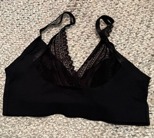 Nautica Intimates Black Bralette Boho, lace size small. Gently