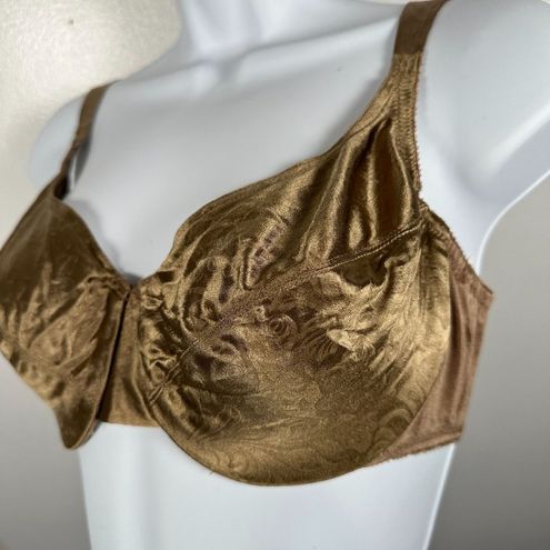 Vanity Fair Vintage 34D Bra Floral Shiny Satin 75-142 Adjustable