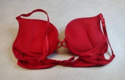 Victoria's Secret Bombshell size 34A Red Miraculous Plunge Push Up Bra Adds  2 Cu - $50 - From Ashley